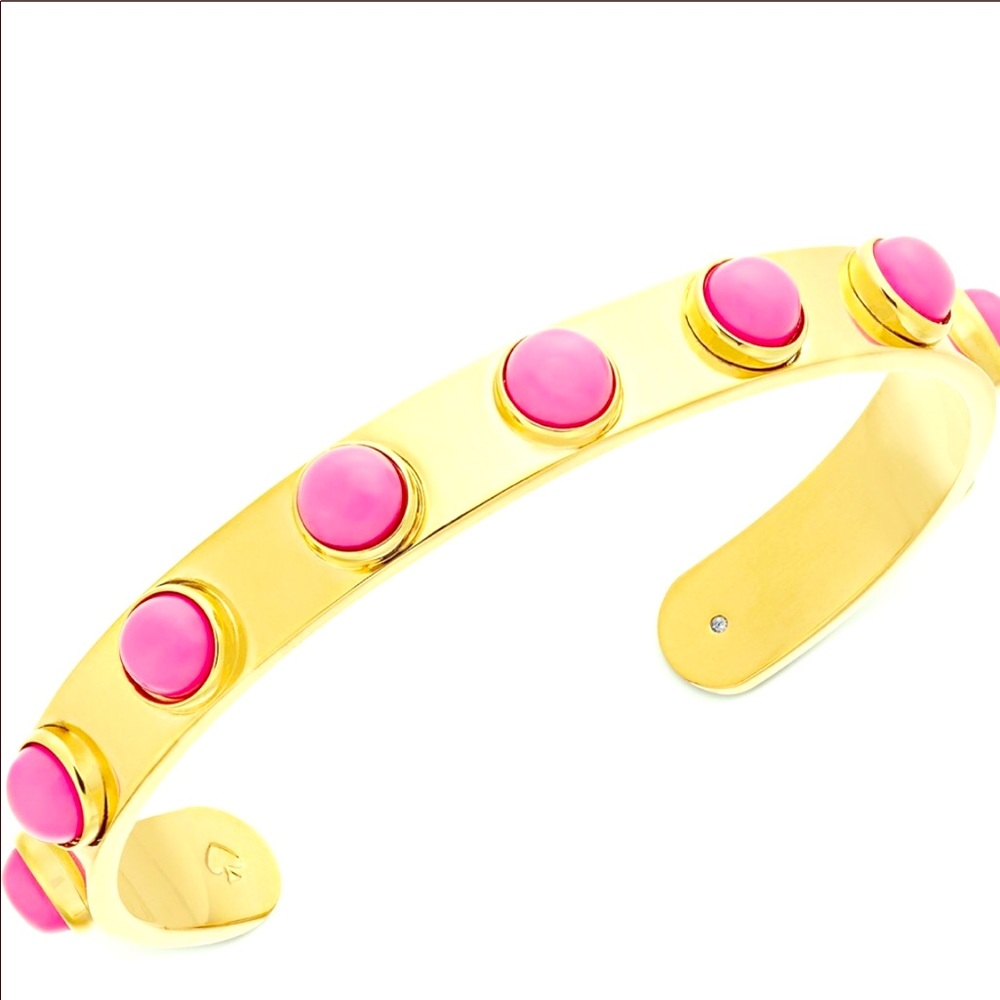 🎀 NWT Kate Spade Cuff Bracelet Fuchsia / Gold